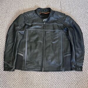 Milwaukee Leather Moto Racer Jacket Men’s 2XL Tall Heavyweight Black
